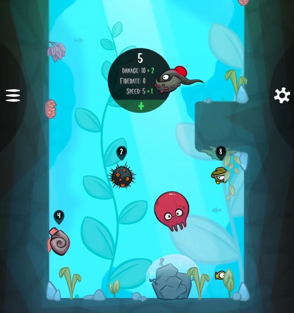 Defending the cove: octopuses, plants, and a spiky creature closing in